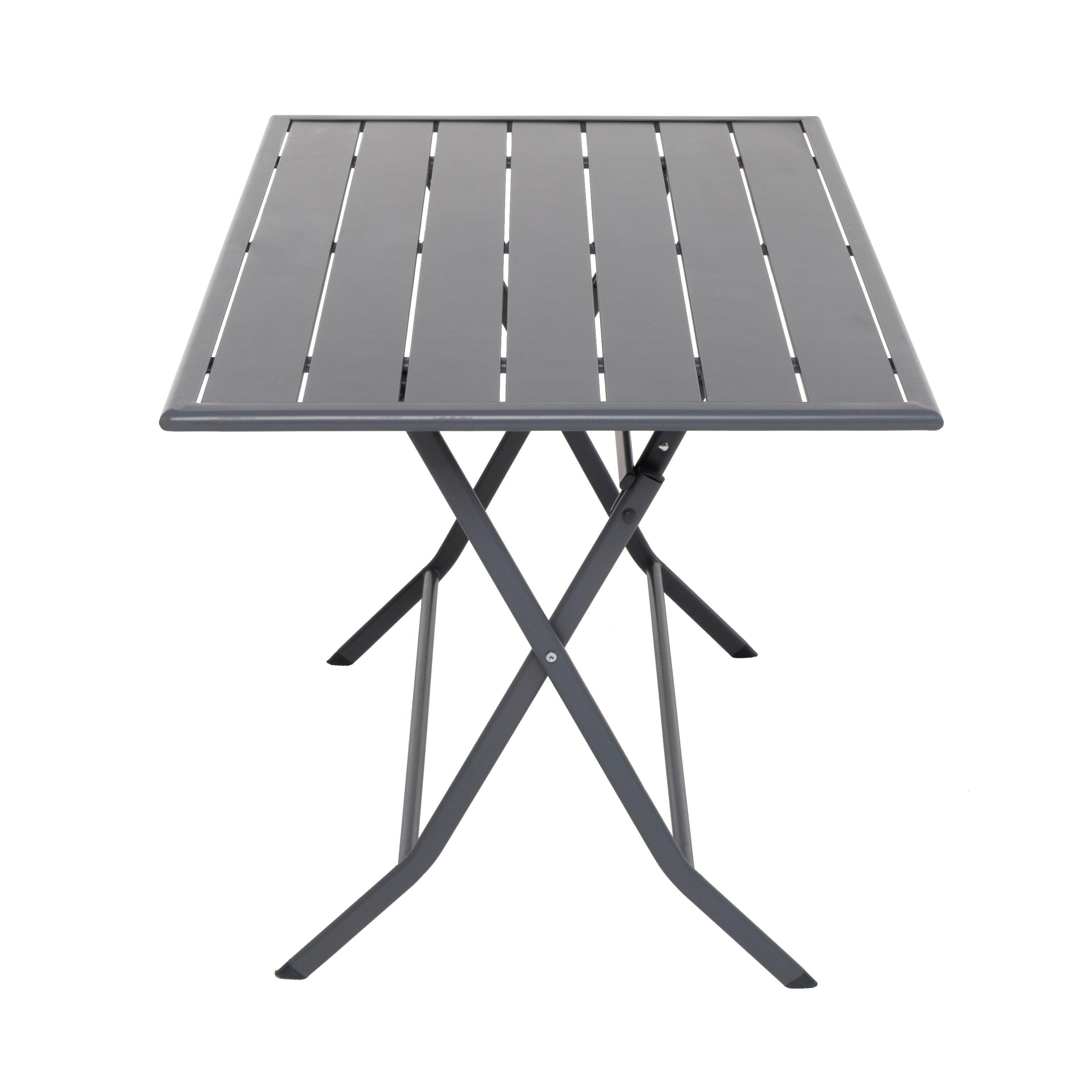 VESTIAMO CASA GIARDINO - Tavolo da giardino pieghevole in acciaio Grigio 110x70cm